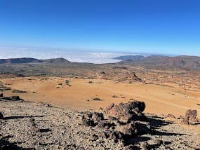 Volcanic landscape above the sea of clouds
